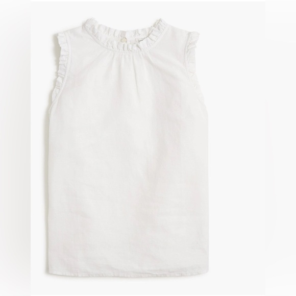 JCrew Chic White Ruffle Sleeveless Top - Picture 4 of 5